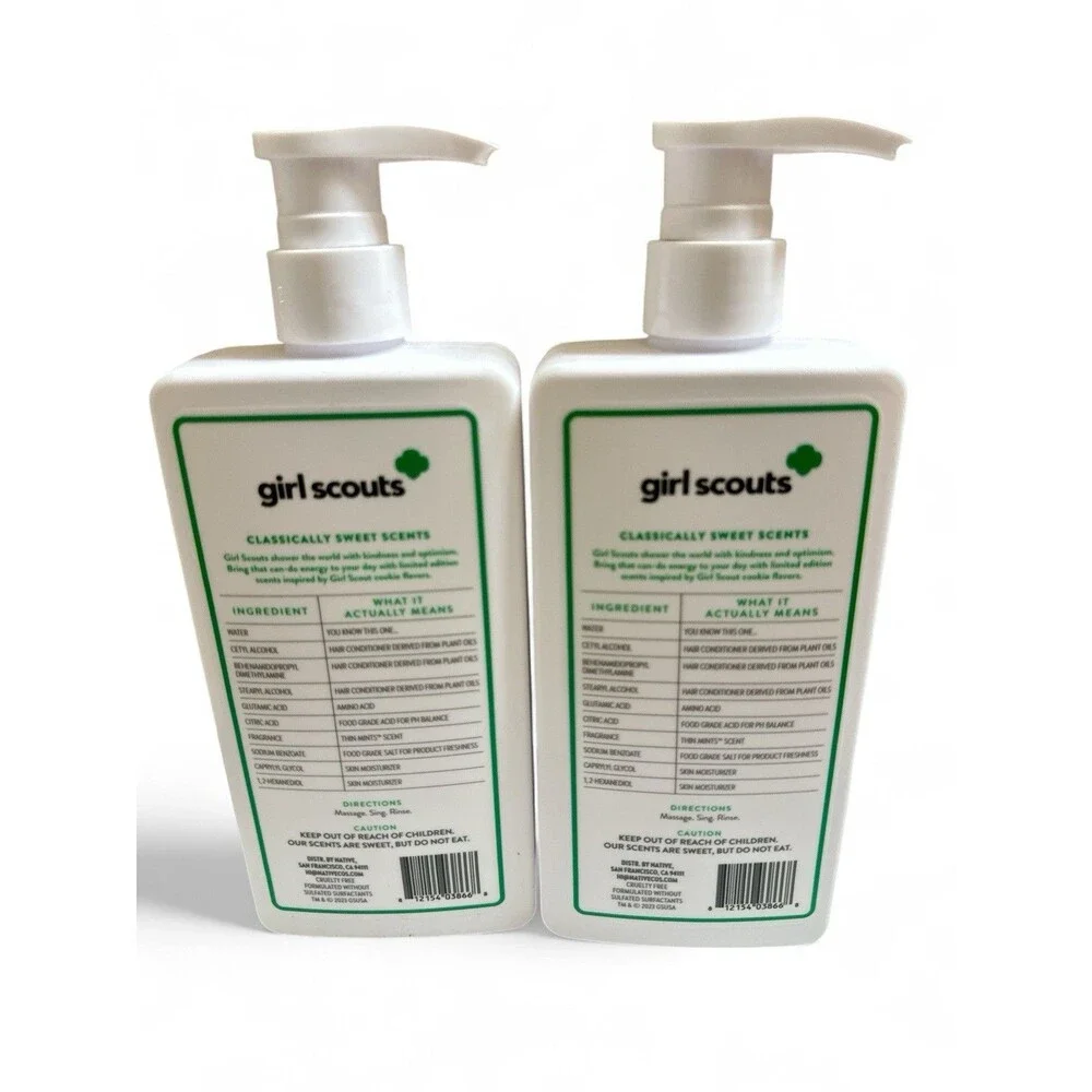 Bundle 2 Native Girl Scouts Thin Mints Conditioner 16.5 oz Each Full Size